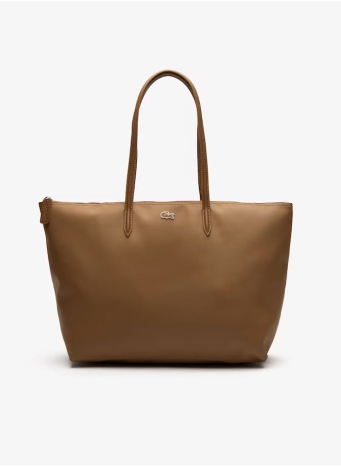 LACOSTE - Women's L12.12 Concept Fashion Versatile Large Capacity Zipper Handbag Tote Bag Shoulder Bag Large Khaki - Image 1