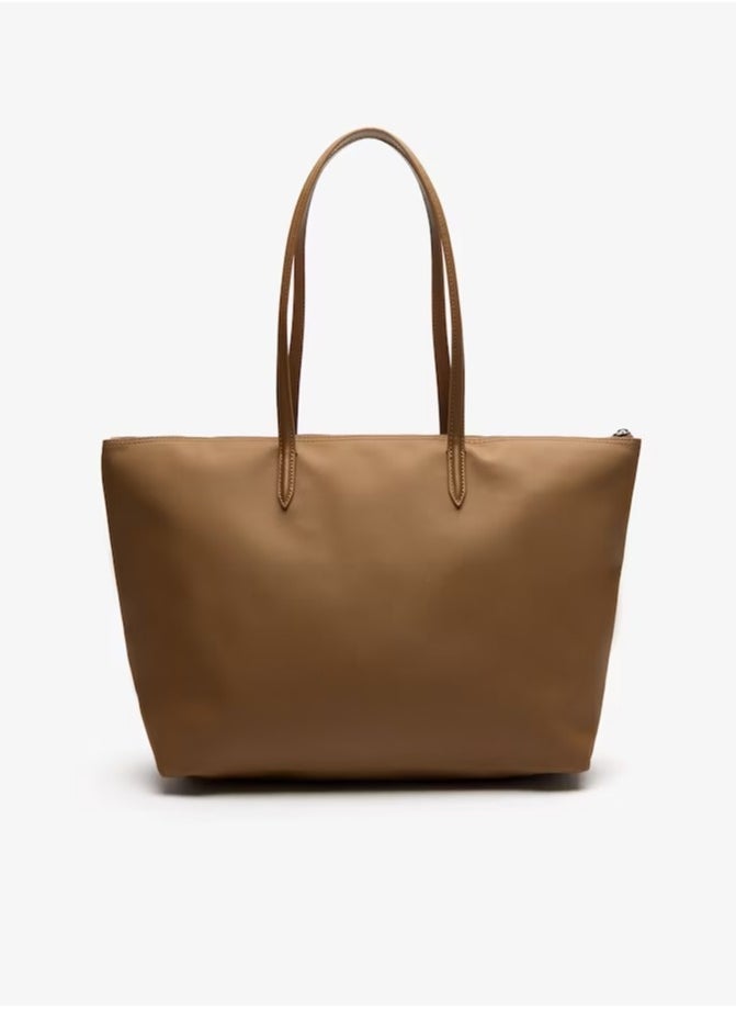 LACOSTE - Women's L12.12 Concept Fashion Versatile Large Capacity Zipper Handbag Tote Bag Shoulder Bag Large Khaki - Image 1