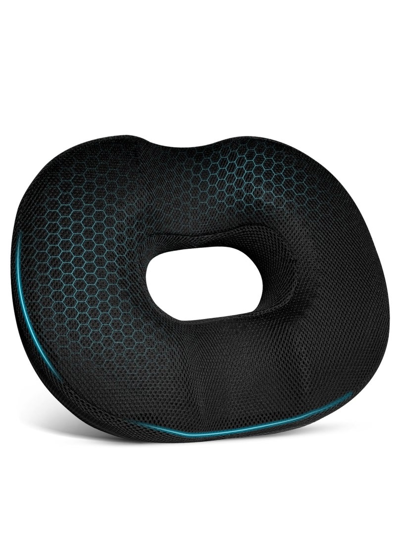 MANNY Gel-Infused Donut Pillow for Tailbone Pain Relief, Memory Gel Cushion with 3D Mesh Cover for Office, Wheelchair, and Travel Use.  - Image 1