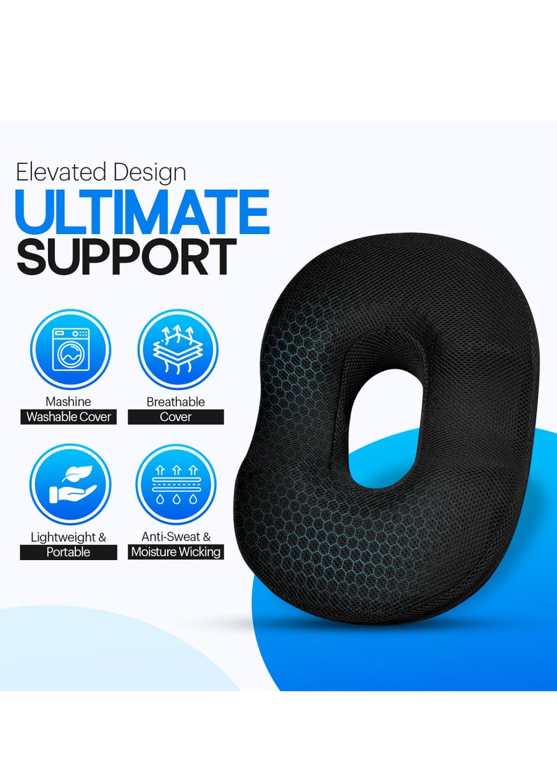 MANNY Gel-Infused Donut Pillow for Tailbone Pain Relief, Memory Gel Cushion with 3D Mesh Cover for Office, Wheelchair, and Travel Use.  - Image 4