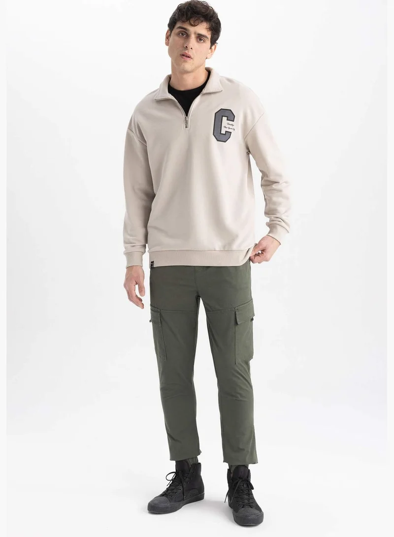 ديفاكتو Man High Neck Long Sleeve Knitted Sweatshirt