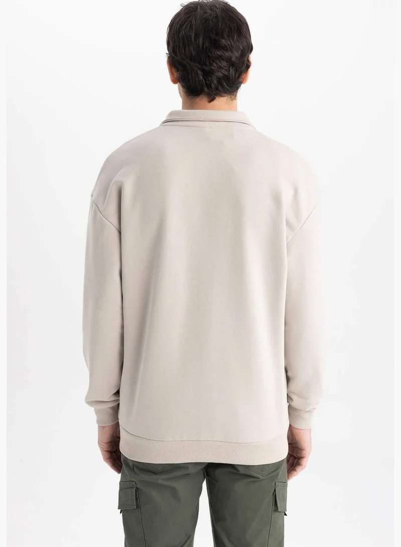 ديفاكتو Man High Neck Long Sleeve Knitted Sweatshirt