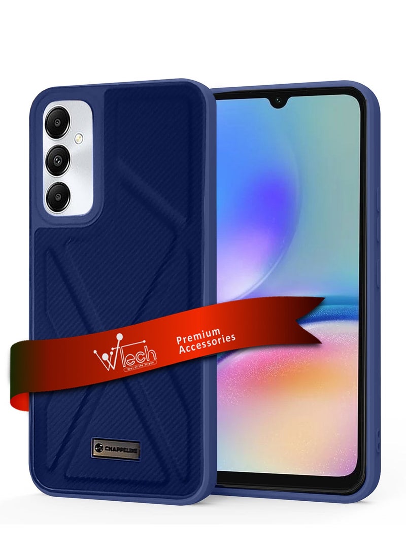 CHAPPELINE Leather Silicone Soft Shockproof Premium Camera Protection Case Cover For Samsung Galaxy A05s Blue  - Image 1