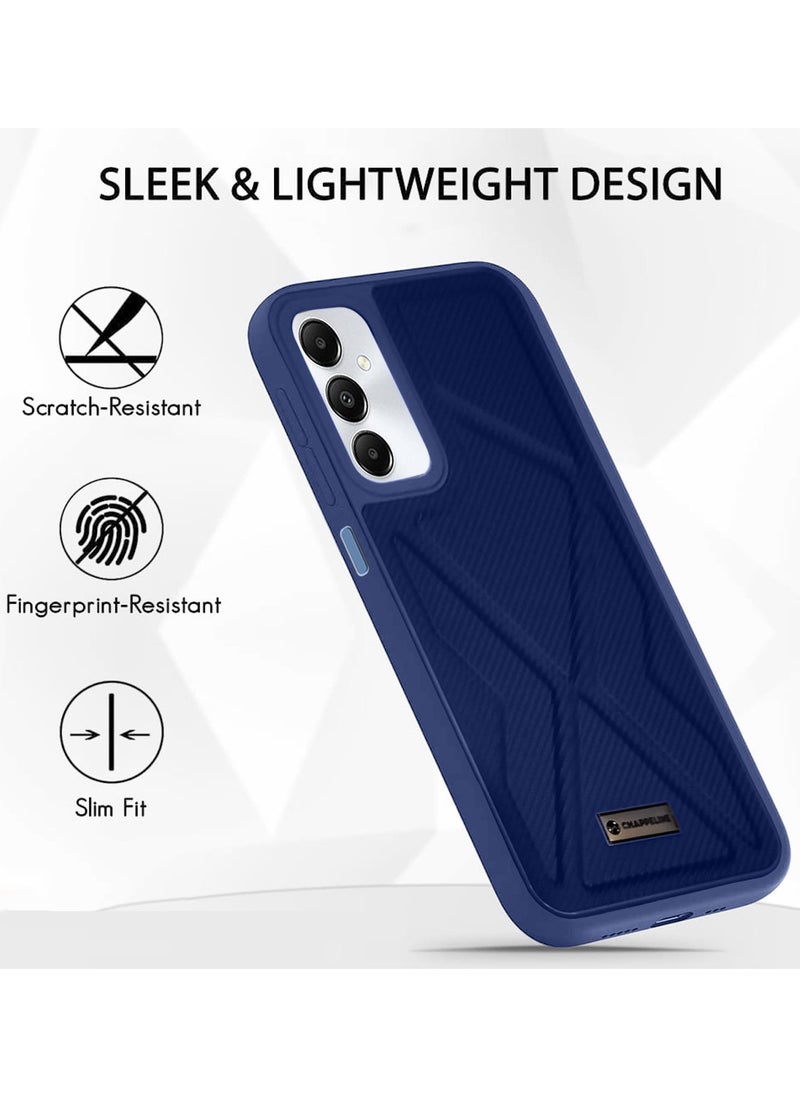 CHAPPELINE Leather Silicone Soft Shockproof Premium Camera Protection Case Cover For Samsung Galaxy A05s Blue  - Image 2