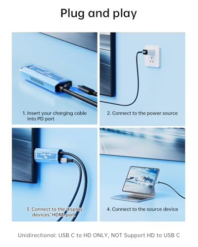 YOUGO LEE USB C to HDMI Cable Adapter, Upgrades 8K@60Hz C to HDMI Cable with 100W PD Fast Charging Adapter Compatible with Switch2/1, Mac, iPhone17 16 15, HD TV All Aluminum Body Fast Heat Dissipation 6.0FT - Image 3