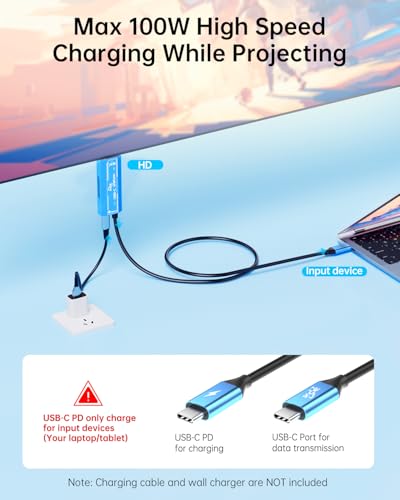 YOUGO LEE USB C to HDMI Cable Adapter, Upgrades 8K@60Hz C to HDMI Cable with 100W PD Fast Charging Adapter Compatible with Switch2/1, Mac, iPhone17 16 15, HD TV All Aluminum Body Fast Heat Dissipation 6.0FT - Image 4