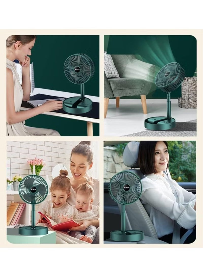 اي لايت USB شحن للطي مروحة قابلة للسحب مروحة كهربائية صغيرة محمولة سطح المكتب مكتب سطح المكتب مروحة صغيرة هدية - Image 4