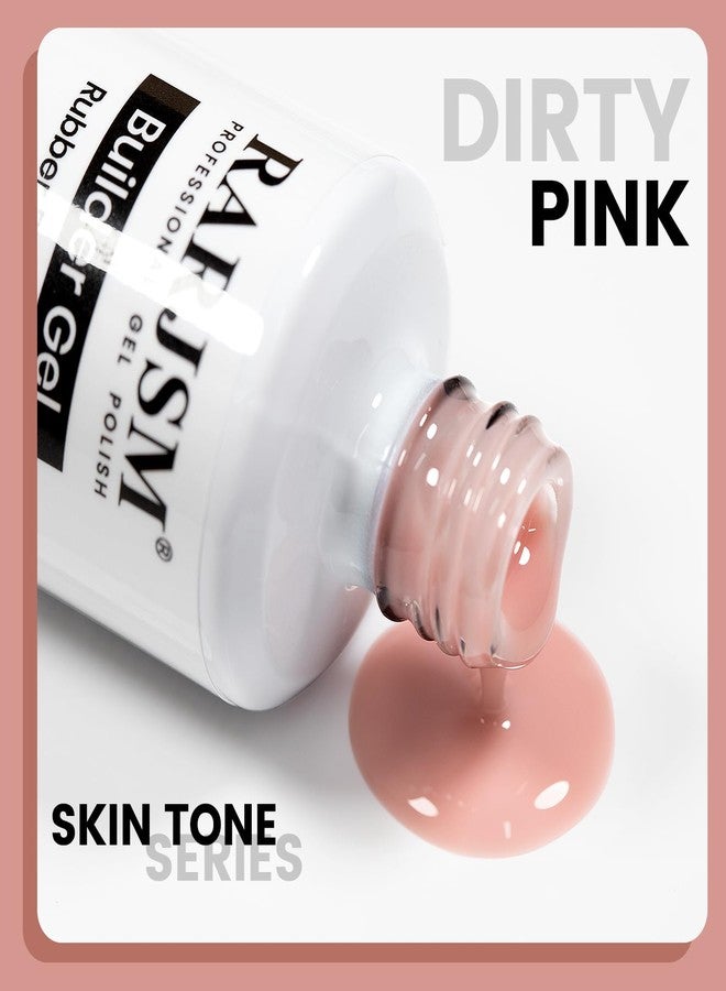 RARJSM Rubber Base Coat Gel Polish Nude Dirty Pink Skin Tone Rubber Base Gel for Nails Natural Nude Color French Manicure Extend Gel Soak Off Curing Requires Single Bottle 15ml Salon Home DIY Use - Image 4