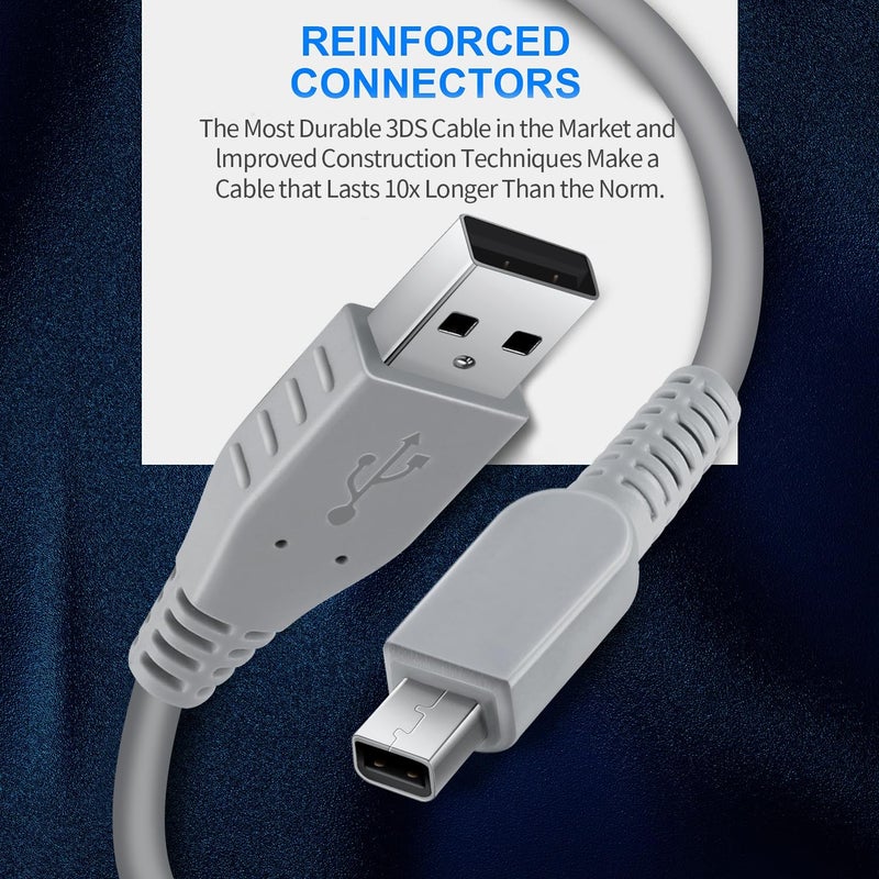 SENBOMA 3DS Charger Cable - 4.9FT OEM Original Replacement Power Charging Cord for New 3DS XL New 3DS 3DS XL New 2DS XL New 2DS 2DS XL 2DS DSi DSi XL (Bulk Packaging) (2) - Image 4