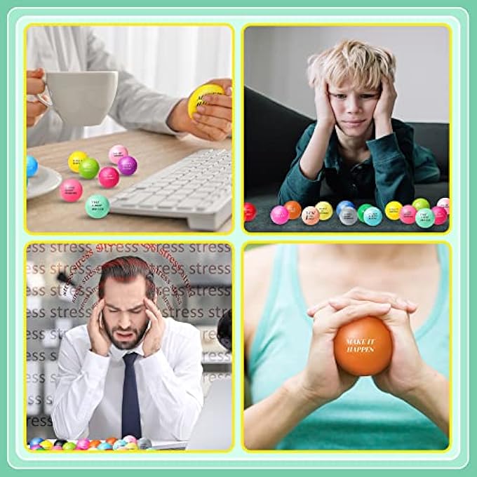 Jerify Motivational Stress Balls 1.57 Inches Inspirational Stress Relief Balls Colorful Quotes Anxiety Foam Balls for Kids Adults Students Hand Exercise Toys Encouraging Supplies (300 Pieces) - Image 5