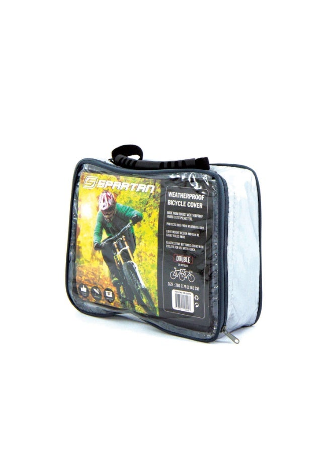 سبارتان غطاء دراجة مقاوم للماء يتسع لدرجتين | مصنوع من بوليستر متين ‎170T يوفر حماية قوية | واقٍ من الغبار، قابل للطي مع حاشية مطاطية وفتحات قفل للتخزين الخارجي | SP9074 - Image 2