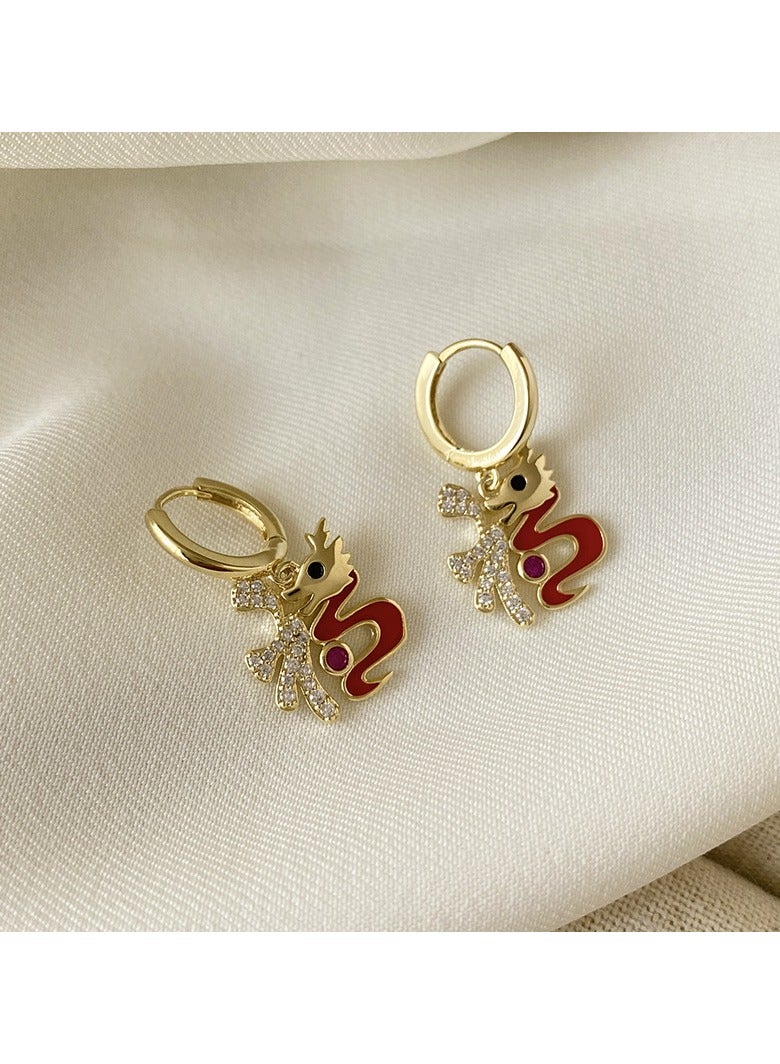 Dragon Fortune Chinese Zodiac Earrings 