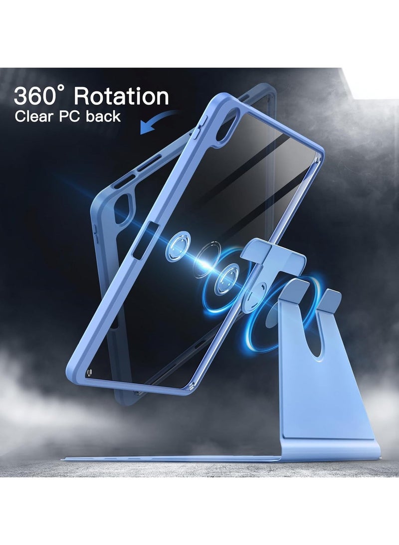 DUSALA Rotating Case for iPad (A16) 11 Generation 11 inch (2025) with Pencil Holder,360 Degree Rotation Protective Stand Slim Cover Clear Back, Auto Wake/Sleep (iPad A16) - Image 2