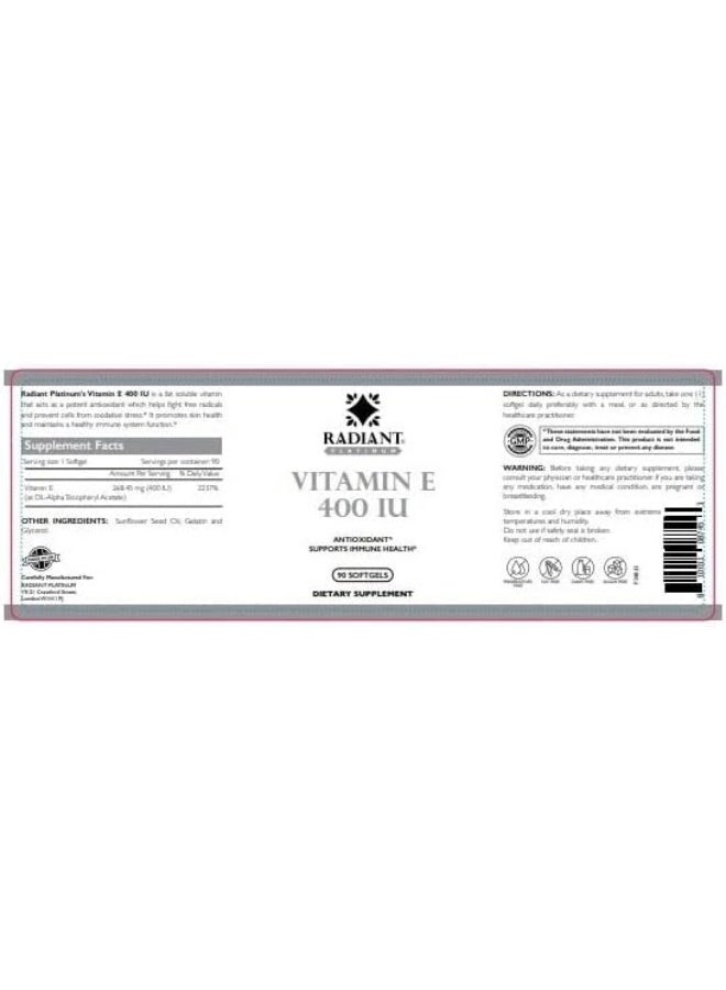 Radiant Platinum Vitamin E 400 Iu 90 Softgels - Image 2