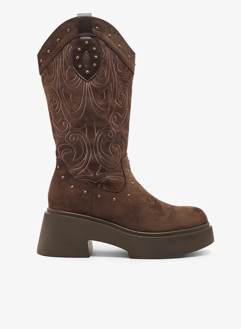 Ginger Block Heel Cowboy Boots