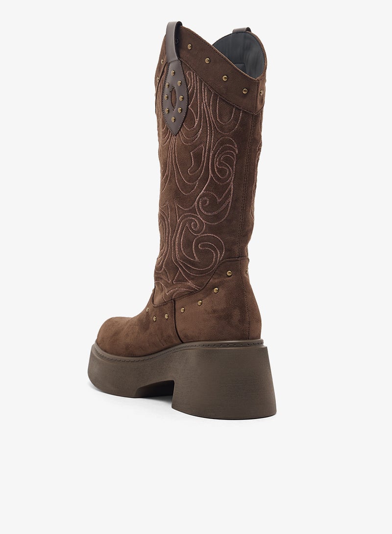 جينجر أحذية كاوبوي بكعب مربع - Image 3