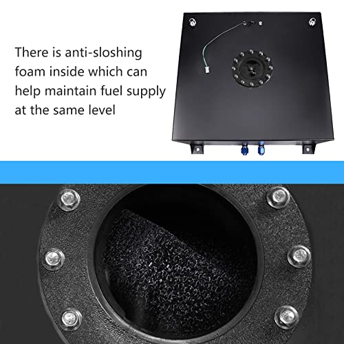 Edicapo 15 Gallon Fuel Cell Aluminum Polished with Cap Level Sender 60L Black - Image 4