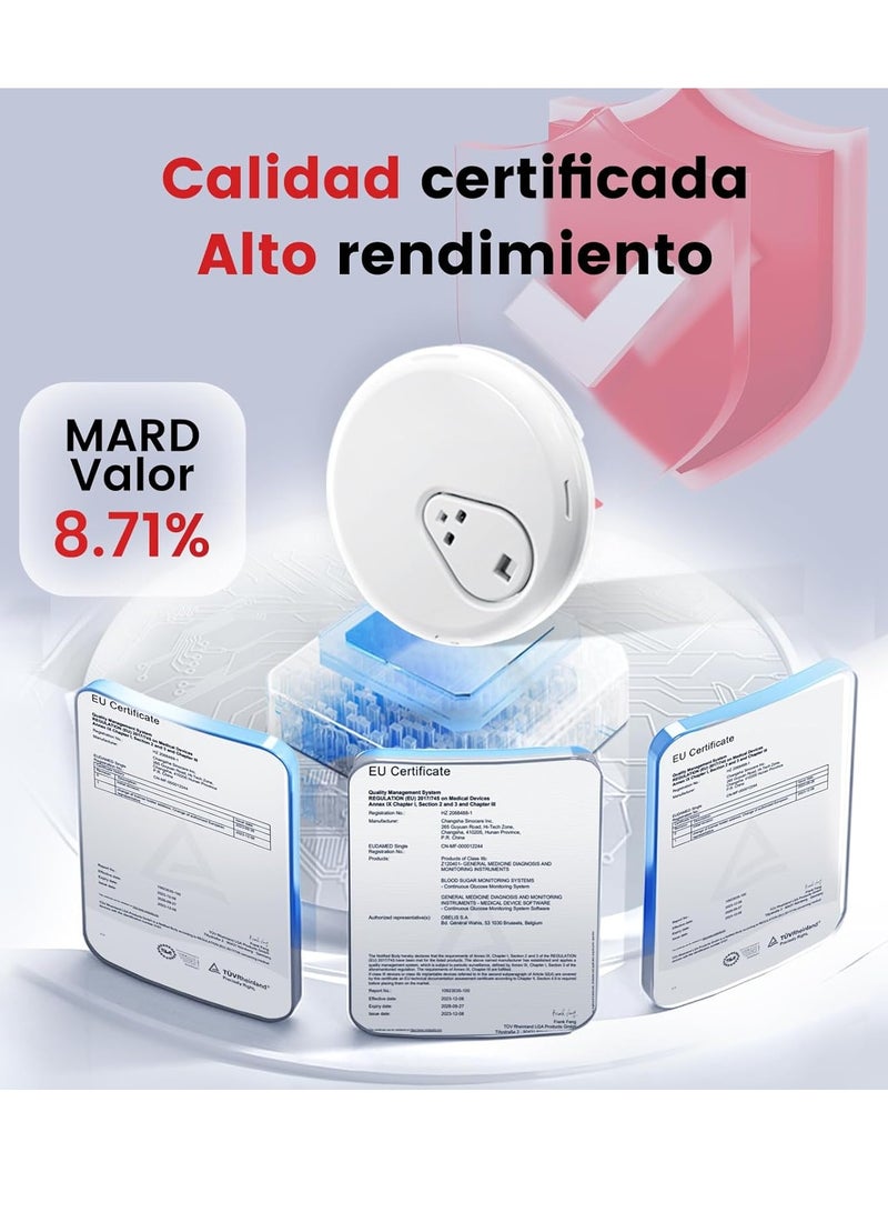 iCAN i3 Continuous Glucose Monitoring Kit 15 Days Every 3 Min Output Test Value Via App