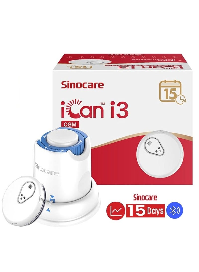 iCAN i3 Continuous Glucose Monitoring Kit 15 Days Every 3 Min Output Test Value Via App