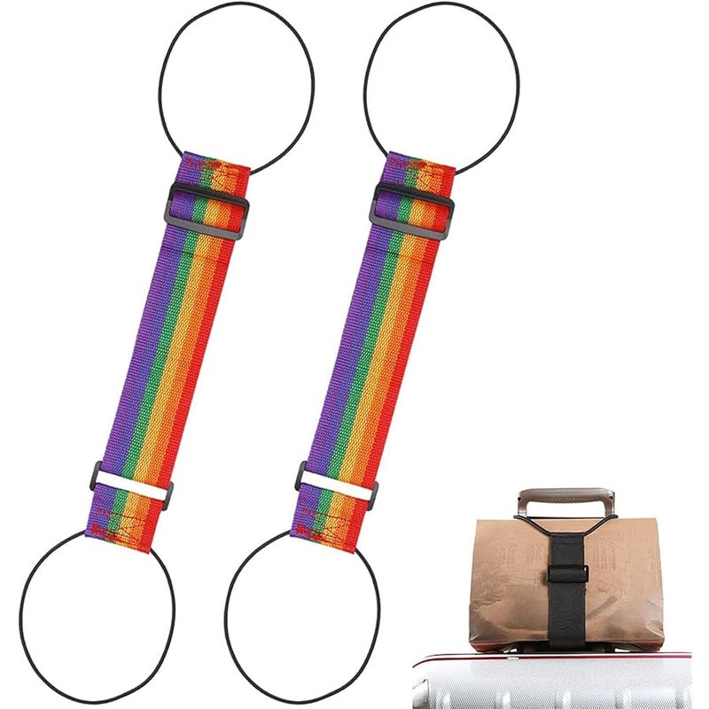 2026 New Flexible and Adjustable Luggage Strap, Multi Use Strong Adjustable Luggage Connector Straps, Upgrade Elastic Fastening Belt for Luggage Strap, Add a Bag Easy to Travel Suitcase (2, Colorful) - Image 1