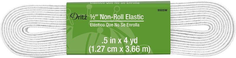 Dritz Notions Elastic Non Roll 12x4yd Wht White
