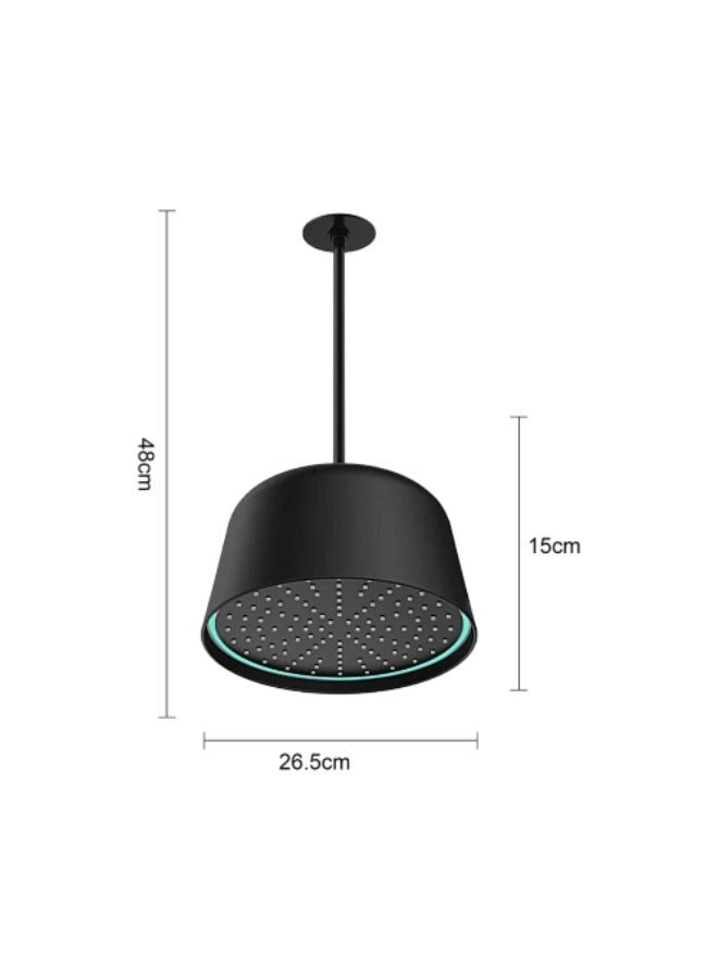 Al-Thuraya ceiling rain shower, 30 cm size – self‑powered LED lighting (matte black) - Image 3