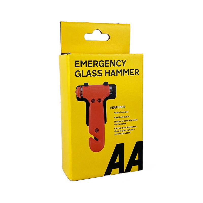 AA Emergency Car Window/Glass Hammer Seatbelt Cutter Rescue Tool AA6240 - Essential For Quick Vehicle Escape – With Mounting Screws And Bracket - Image 1