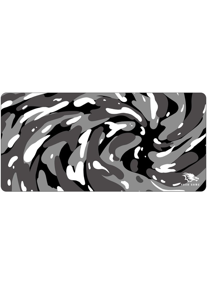 YASA GAME - Extended Large Gaming Mouse Pad 120 X 60 cm XXL Full Desk Art style & Mousepad Non-Slip Rubber Base Big Keyboard Mat with Stitched Edges water resist for Gaming from Yasa ( Snow Black) - Image 1