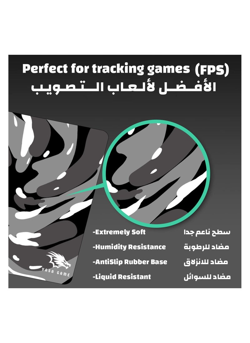 YASA GAME - Extended Large Gaming Mouse Pad 120 X 60 cm XXL Full Desk Art style & Mousepad Non-Slip Rubber Base Big Keyboard Mat with Stitched Edges water resist for Gaming from Yasa ( Snow Black) - Image 1
