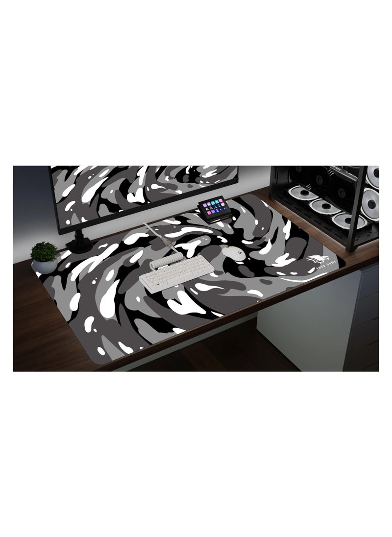 YASA GAME - Extended Large Gaming Mouse Pad 120 X 60 cm XXL Full Desk Art style & Mousepad Non-Slip Rubber Base Big Keyboard Mat with Stitched Edges water resist for Gaming from Yasa ( Snow Black) - Image 1