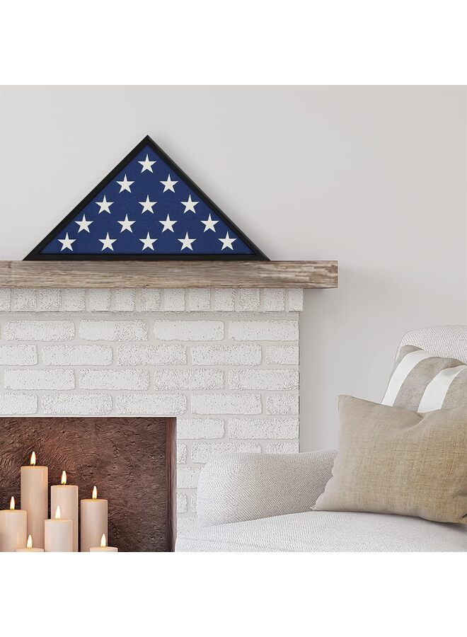 يُسلِّم علبة عرض العلم لعلم دفن المحاربين القدامى الأمريكيين مقاس 5 × 9.5 قدم بإطار أسود من الخشب الصلب مع واجهة زجاجية مع حامل على الحائط أو عرض قائم، علبة عرض صندوق العلم لعلم الدفن - Image 4