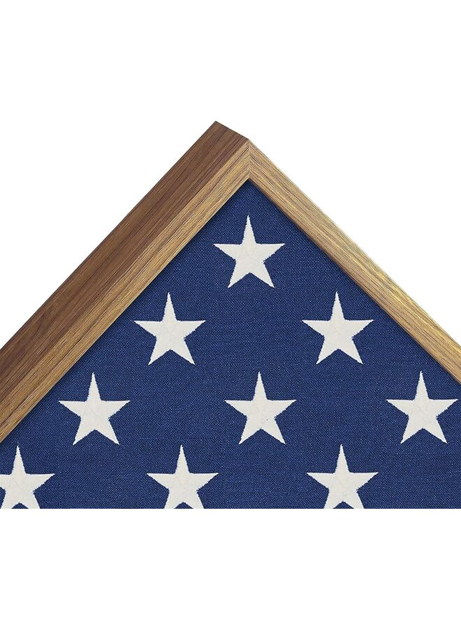 يُسلِّم علبة عرض العلم لعلم دفن المحاربين القدامى الأمريكيين مقاس 5 × 9.5 قدم بإطار أسود من الخشب الصلب مع واجهة زجاجية مع حامل على الحائط أو عرض قائم، علبة عرض صندوق العلم لعلم الدفن - Image 5