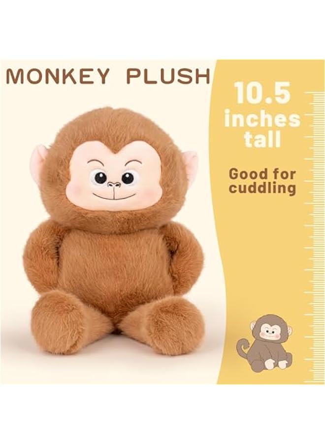 Monkey Stuffed Animal Cute Monkey Plush Soft Monkey Plushie with Pockets Monkey Toy Gift for Kids(10.5Inch) - Image 5