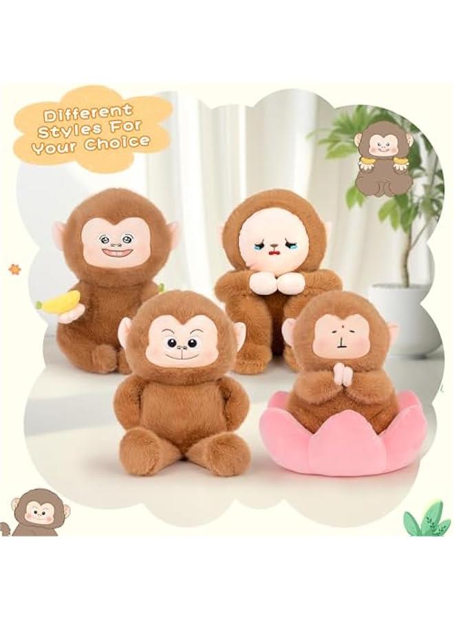 Monkey Stuffed Animal Cute Monkey Plush Soft Monkey Plushie with Pockets Monkey Toy Gift for Kids(10.5Inch) - Image 4