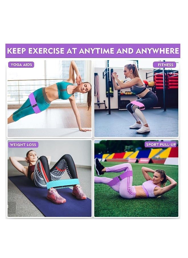 FLOWING Resistance Bands Exercises for Legs Wide Nylon Fabric, 3 Resistance Levels Bands  - Image 4