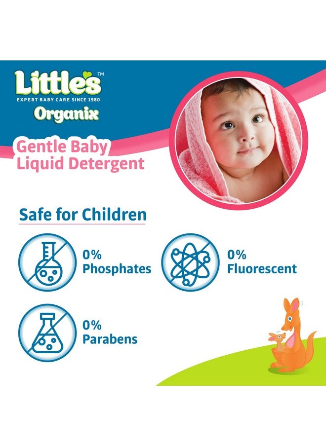 Little's - Organix Gentle Baby Detergent Liquid For Clothes | 1000 Ml X Refill | Anti-Bacterial Liquid Detergent For Baby Clothes Enriched With Aloe Vera & Neem Extracts | Free From Brighteners & Bleach - Image 1