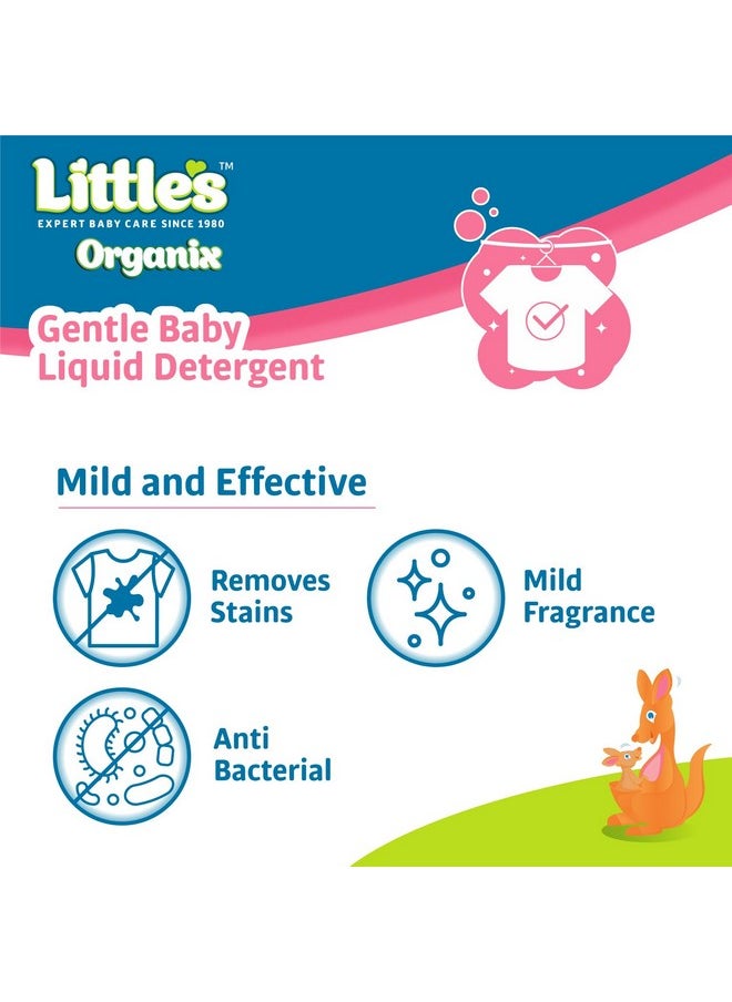 Little's - Organix Gentle Baby Detergent Liquid For Clothes | 1000 Ml X Refill | Anti-Bacterial Liquid Detergent For Baby Clothes Enriched With Aloe Vera & Neem Extracts | Free From Brighteners & Bleach - Image 1
