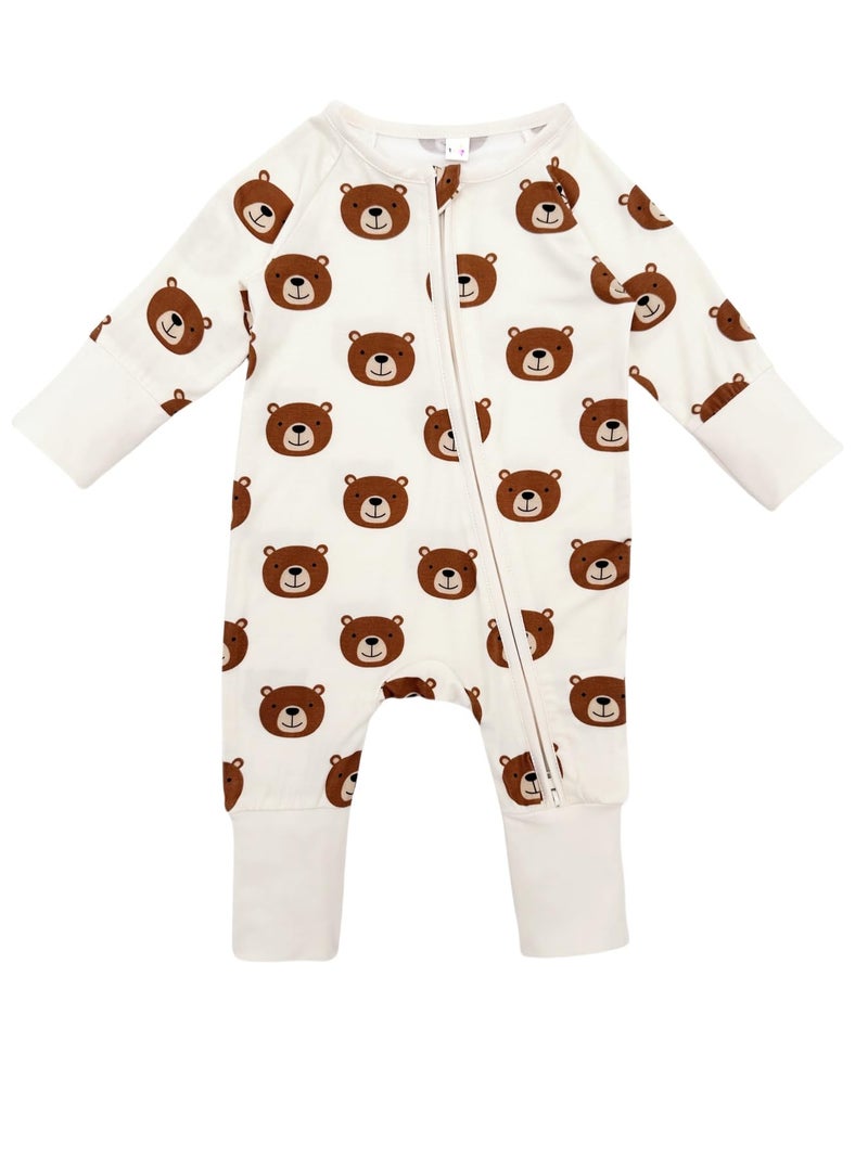 Bow Dream Infant Boys Girls Clothes Newborn Bamboo Rayon Baby girl Romper baby boy Bodysuit Jumpsuit Dusty Blue Bear Swan 18-24 Months - Image 4