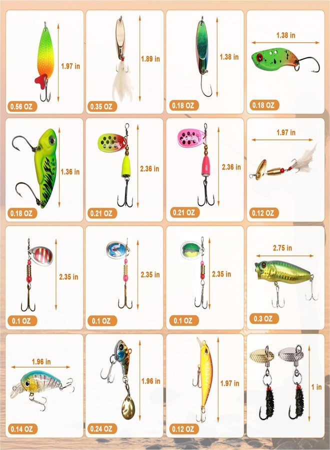 FONMANG 320pcs Fishing Lures Accessories Kit for Trout Salmon Pike Bass,Fishing Gear Tackle Box Including Spinner Spoon Popper Minnow Fishing Hooks Paddle Tail Swimbait Soft Plastic Worms Crankbait Jig Head - Image 2