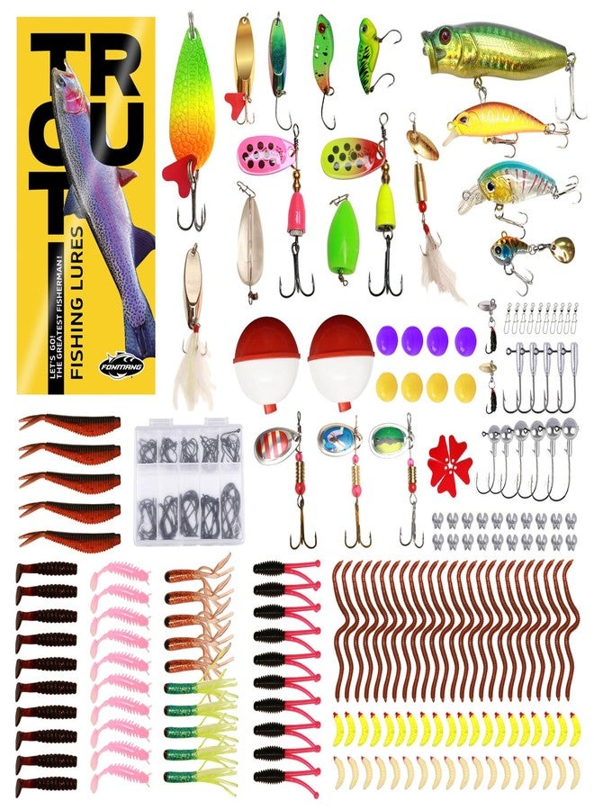FONMANG 320pcs Fishing Lures Accessories Kit for Trout Salmon Pike Bass,Fishing Gear Tackle Box Including Spinner Spoon Popper Minnow Fishing Hooks Paddle Tail Swimbait Soft Plastic Worms Crankbait Jig Head - Image 1