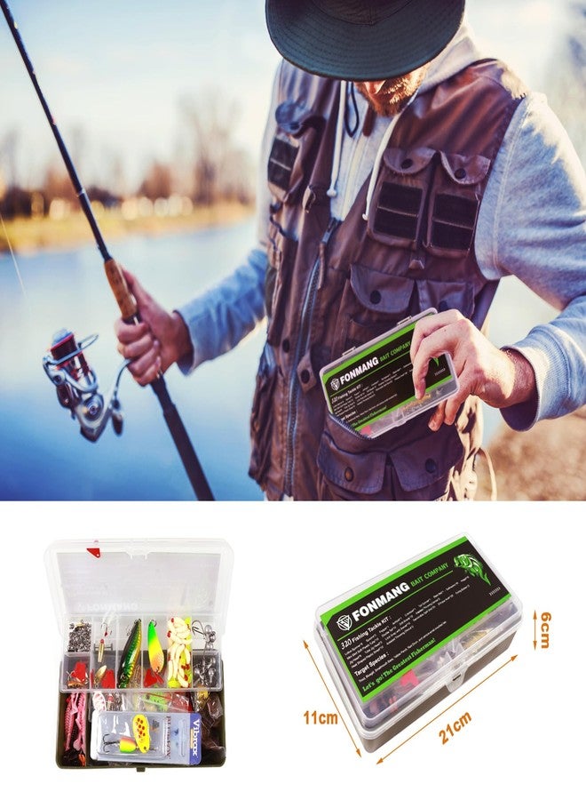 FONMANG 320pcs Fishing Lures Accessories Kit for Trout Salmon Pike Bass,Fishing Gear Tackle Box Including Spinner Spoon Popper Minnow Fishing Hooks Paddle Tail Swimbait Soft Plastic Worms Crankbait Jig Head - Image 5