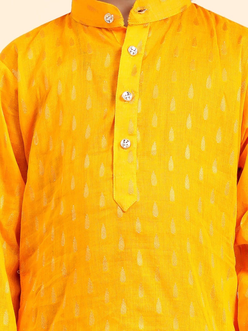 Pro-Ethic Style Developer Cotton Kurta Pajama For Kid's Boys Traditional dress Kurta Pajama set (S-234), 7-8 years, Yellow - Image 5