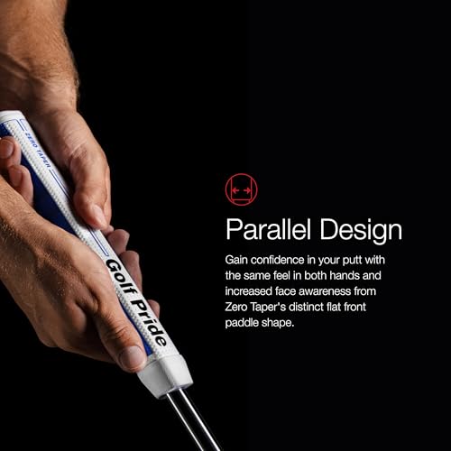 Golf Pride Zero Taper Putter Grip - Parallel Style Design for Consistent Hand Feel - Flat Paddle Horseshoe Shape - Dimpled Surface Texture - Medium 58 R Core - Blue - For Men & Women - Image 3