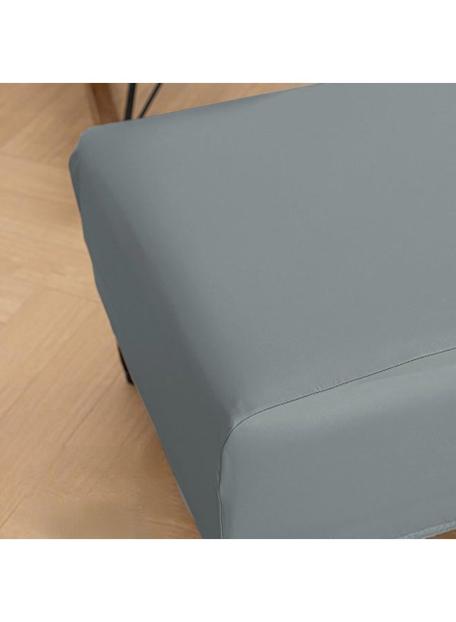 Aunite PU Leather Ottoman Cover,Waterproof Rectangle Footrest Covers,Stretch Soft Ottoman slipcover for Small Large Folding Storage Ottoman (Grey,XS) - Image 3