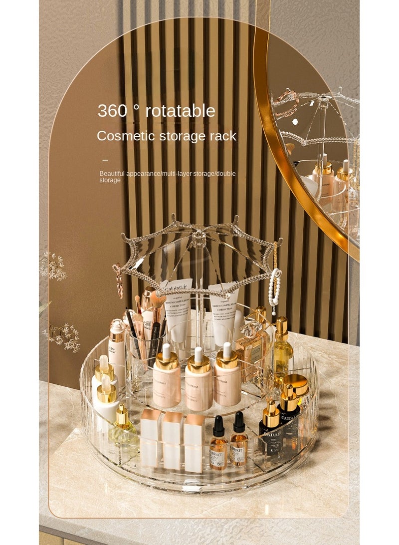 جديد مستحضرات التجميل مربع 360 درجة دوارة شفافة قابلة للفك طاولة مستحضرات التجميل أحمر الشفاه مستحضرات التجميل مربع حاوية - Image 1