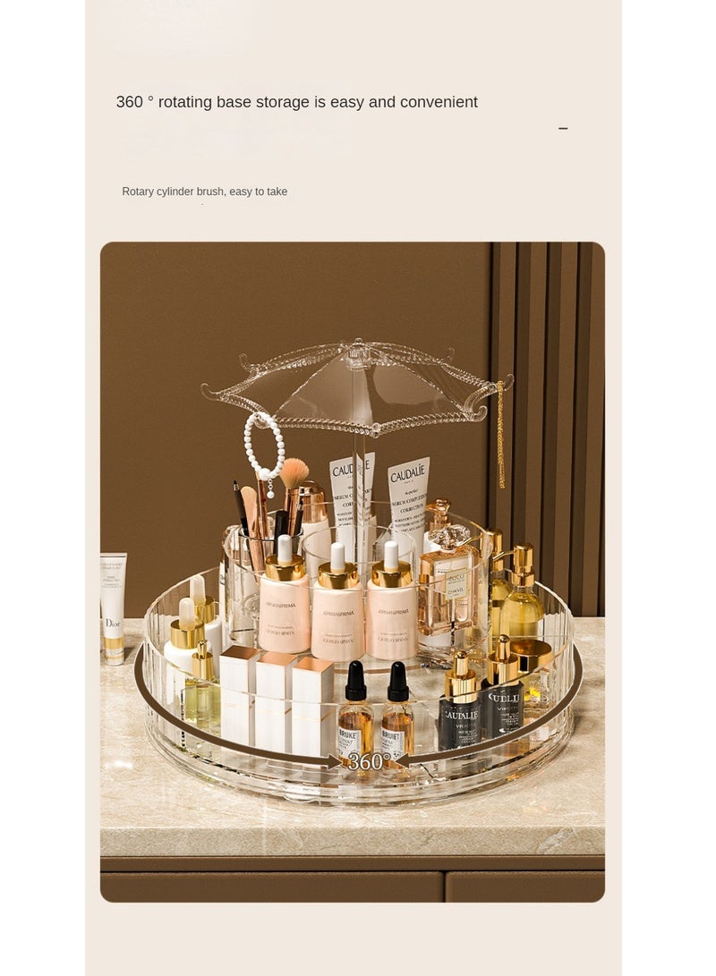 جديد مستحضرات التجميل مربع 360 درجة دوارة شفافة قابلة للفك طاولة مستحضرات التجميل أحمر الشفاه مستحضرات التجميل مربع حاوية - Image 3