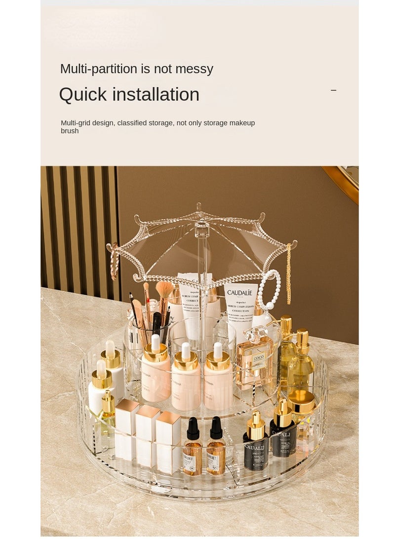 جديد مستحضرات التجميل مربع 360 درجة دوارة شفافة قابلة للفك طاولة مستحضرات التجميل أحمر الشفاه مستحضرات التجميل مربع حاوية - Image 5