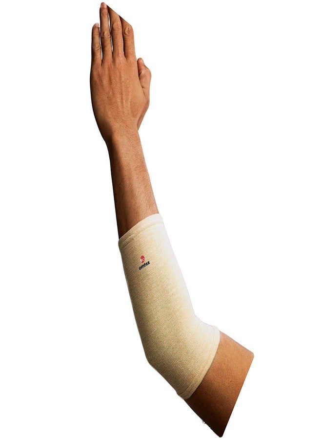 omtex Super Elbow Brace Band Cap Beige Compression Support with Adjustable Strap for Men & Women - Large