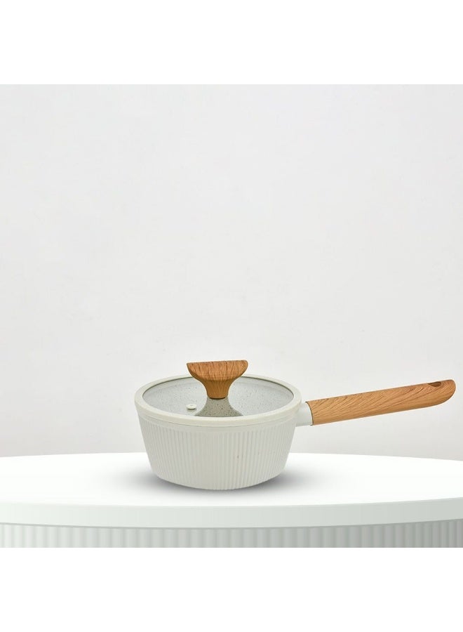 DANUBE HOME Chef's Delight Radiant Pro Sauce Pan with Lid Nonsticky Induction Polished Shiny And Modern Pan Dishwasher Safe 16x7.5cm - Image 2