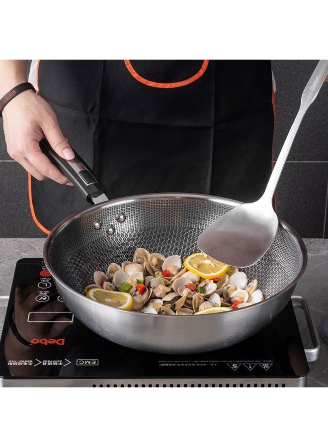 Debo Iron Wok Pan 32cm Non-stick Versatile Pan With Spatula, Stand-up Lid, Universal Stove Compatible - Meirisa - Image 4
